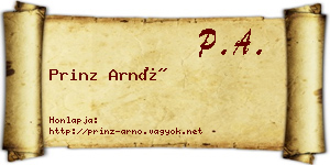 Prinz Arnó névjegykártya